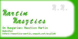 martin masztics business card